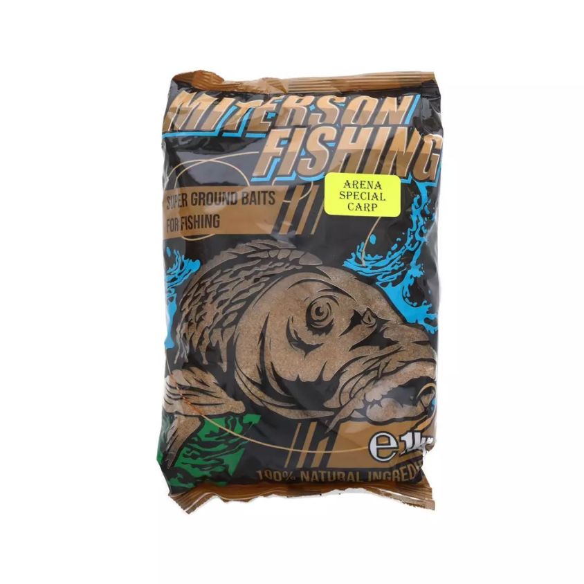 Захранка за риболов MITERSON Arena Special Carp 1kg – опаковка с изображение на шаран и етикет Arena Special Carp