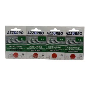 AZZURRO F1 куки –размери 9–14, по 10 бр. в пакет, подредени в редица