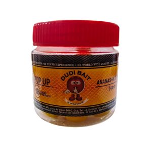 Плуващи дъмбели DUDI BAIT Pop Up Ananas & N Butyric 14mm 20g - основен изглед на продукта, идеален за риболов на шаран и амур с мощен аромат на ананас и N Butyric