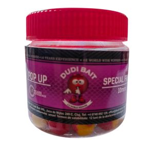 Основен изглед на Dudi Bait Pop Up Special Fruits 10mm 20g, топчета с атрактивен аромат на специални плодове, идеални за риболов на шаран и амур