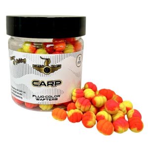 Фидер дъмбели Battle Baits Fluo Color Wafters Carp 10mm 30g с флуорисцентни цветове и аромат на Carp. Перфектни за метод фидер риболов на шаран и каракуда.