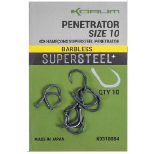 Шарански куки за риболов KORUM Specialsteel Penetrator Barbless Hooks