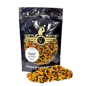 Пелети за фидер BATTLE BAITS Banana Cream - Бананов крем 4mm 400gr