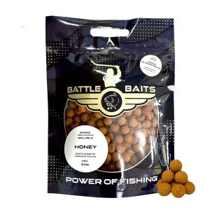 Протеинови топчета BATTLE BAITS Honey 20 мм – бойли с аромат на мед, 3 кг за захранване на шаран