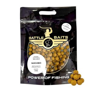 Протеинови топчета BATTLE BAITS Mango 20 мм – бойли за захранване при риболов на шаран, 3 кг