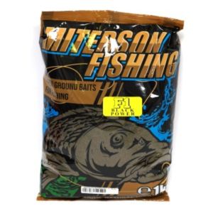 Захранка за риболов MITERSON F1 Black Power 1kg – черна захранка с фина лепкава текстура и Fishmeal аромат