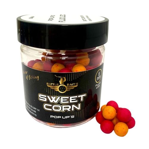 Топчета за риболов Pop Up BATTLE BAITS Sweet Corn – Царевица Fluo LED 8mm 30g