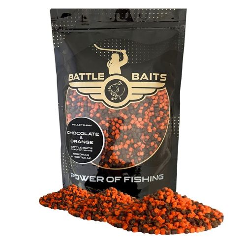 Пелети за риболов BATTLE BAITS Chocolate & Orange Шоколад и Портокал 4mm 400g