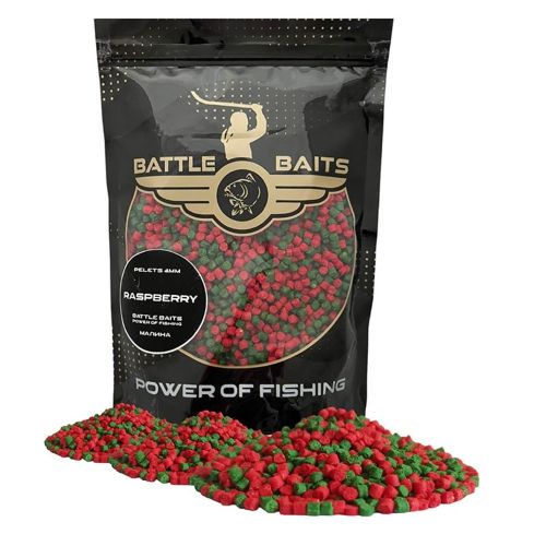 Пелети за риболов BATTLE BAITS Raspberry Малина 4mm 400g
