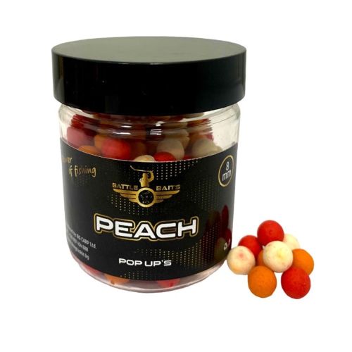 Топчета за риболов Pop Up BATTLE BAITS Peach – Праскова 8mm 30g