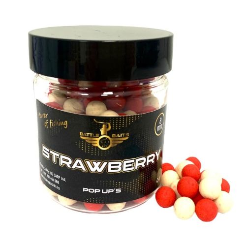 Топчета за риболов Pop Up BATTLE BAITS Strawberry – Ягода 8mm 30g