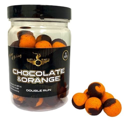 Протеинови топчета за риболов BATTLE BAITS Double Run Chocolate & Orange 50g