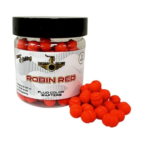 Фидер дъмбели Battle Baits Fluo Color Wafters Robin Red 10mm 30g
Иновативни фидер дъмбели с флуорисцентен ефект и силен аромат No Limit. С размер 10 мм и опаковка от 30 г, тези примамки са перфектни за метод фидер риболов на шаран, каракуда и платика. Те