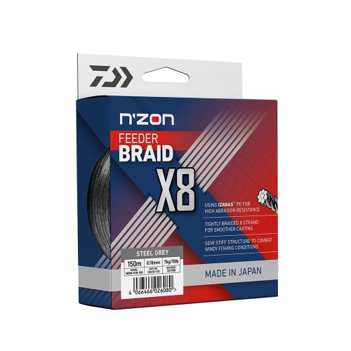 Плетено влакно за фидер риболов DAIWA NZON X8 FEEDER BRAID Steel Gray – 300m