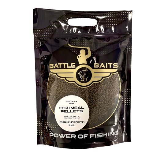 Рибни пелети за риболов BATTLE BAITS Fishmeal Pellets 4mm 3kg