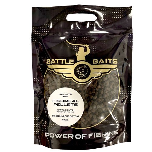 Рибни пелети за риболов BATTLE BAITS Fishmeal Pellets 8mm 3kg