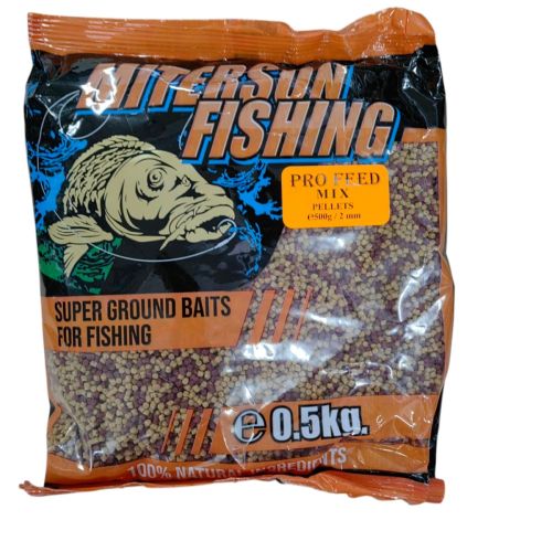 Пелети за риболов MITERSON Pro Feed Mix Natural & Red 2mm 500g – микс от два аромата