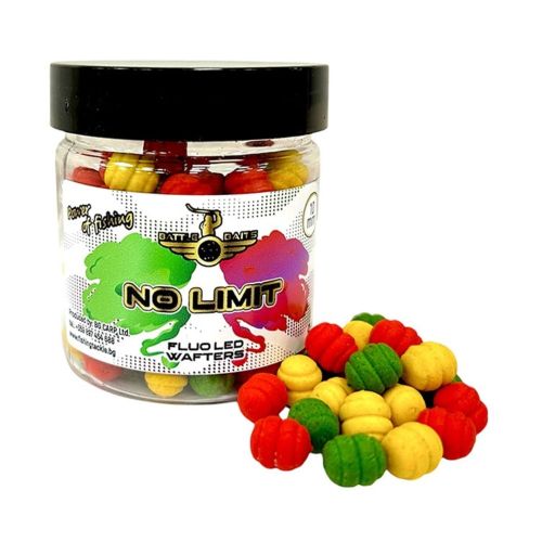 Пушещи фидер дъмбели Battle Baits Fluo LED Wafters No Limit 10mm 30g
Иновативни фидер дъмбели с флуорисцентен пушещ ефект и силен аромат No Limit. С размер 10 мм и опаковка от 30 г, тези примамки са перфектни за метод фидер риболов на шаран, каракуда и п