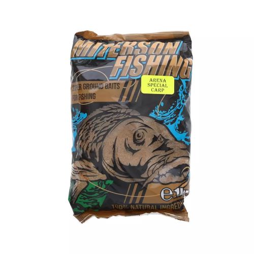 Захранка за риболов MITERSON Arena Special Carp 1kg – опаковка с изображение на шаран и етикет Arena Special Carp
